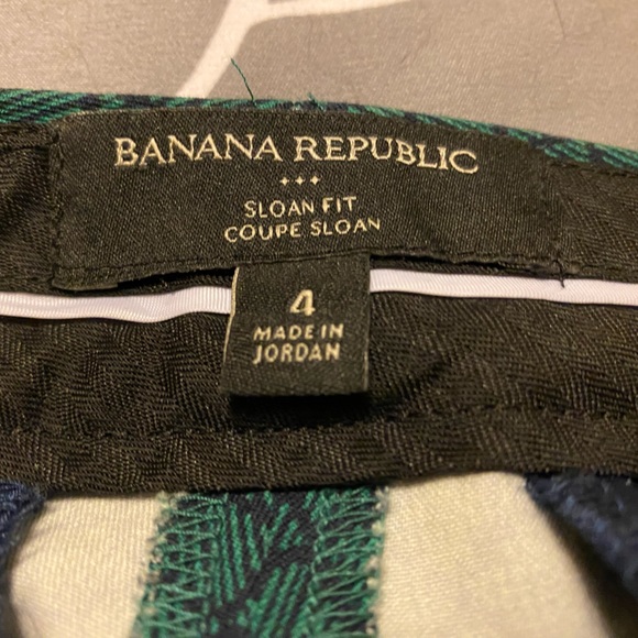 Banana Republic Sloan ankle fit pants (size 4)- dark green with navy blue design - Picture 3 of 9